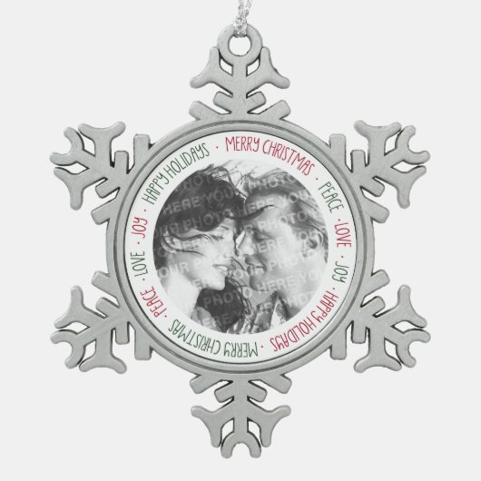 Personalisierte Verzierung des Schneeflocken Zinn-Ornament (Vorderseite)