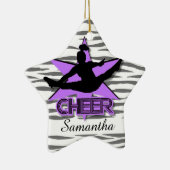 Personalisierte Verzierung Tiger der Cheerleader Keramik Ornament (Rechts)