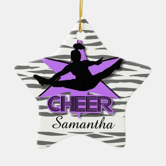 Personalisierte Verzierung Tiger der Cheerleader Keramik Ornament (Vorne)