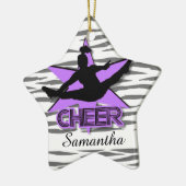 Personalisierte Verzierung Tiger der Cheerleader Keramik Ornament (Links)
