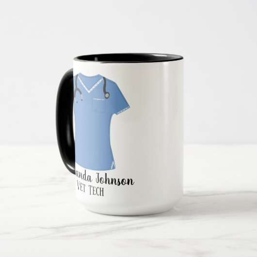 Personalisierte Veterinärkontrollleuchten Tasse (Vorderseite Links)