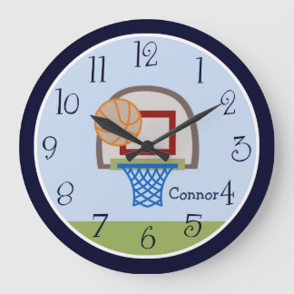 Personalisierte Vielfalt Sport Basketball Kinderuh Große Wanduhr