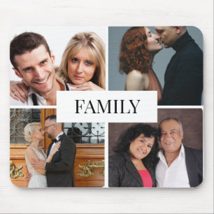Personalisierte Vier-Bilder-Familie Mousepad