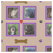 Personalisierte vier Foto-Collage-Lila Rahmen Stoff (Nahaufnahme)