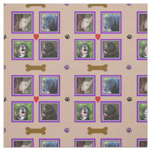 Personalisierte vier Foto-Collage-Lila Rahmen Stoff