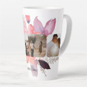 Personalisierte vier Fotos und Blume von Text Milchtasse (Rechte Ecke)