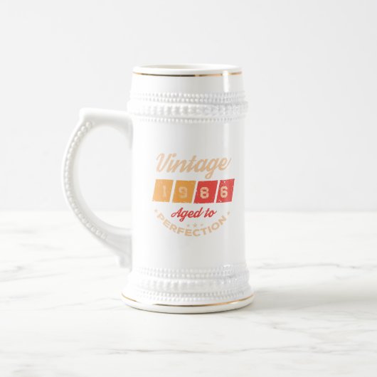 Personalisierte vierzig Vintage 40. Geburtstagsfei Bierglas (Links)
