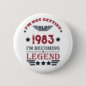 Personalisierte vierzig Vintage 40. Geburtstagsfei Button (Vorderseite)