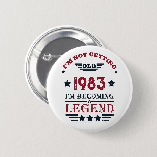Personalisierte vierzig Vintage 40. Geburtstagsfei Button (Vorne & Hinten)