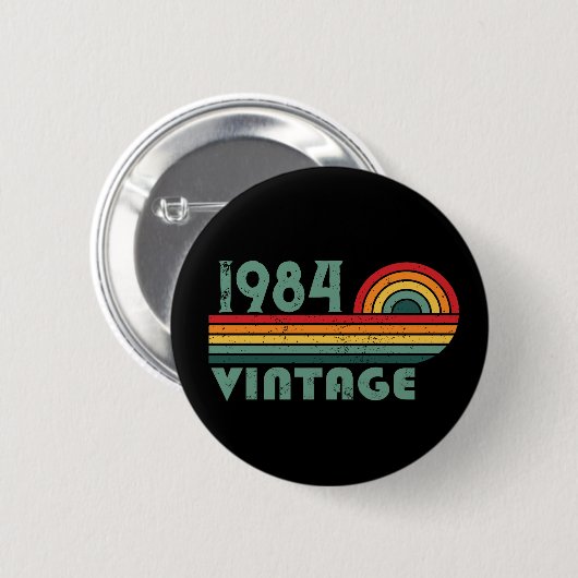 Personalisierte vierzig Vintage 40. Geburtstagsfei Button (Vorne & Hinten)