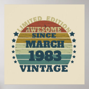 Personalisierte vierzig Vintage 40. Geburtstagsfei Poster