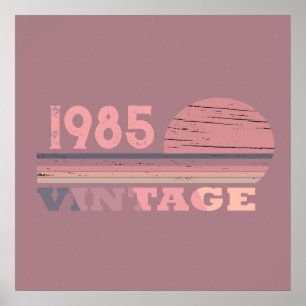 Personalisierte vierzig Vintage 40. Geburtstagsfei Poster