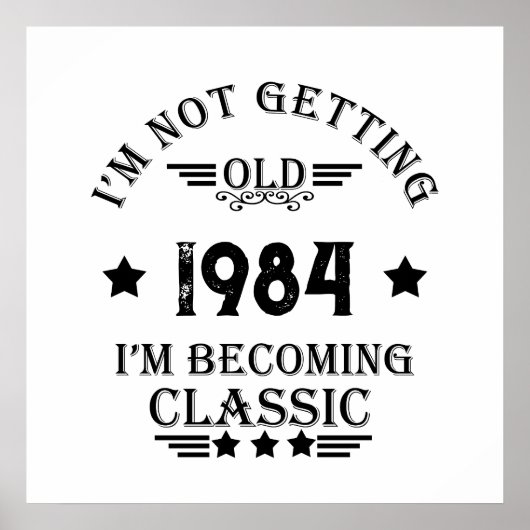 Personalisierte vierzig Vintage 40. Geburtstagsfei Poster (Vorne)