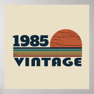 Personalisierte vierzig Vintage 40. Geburtstagsfei Poster