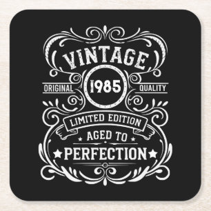 Personalisierte vierzig Vintage 40. Geburtstagsfei Rechteckiger Pappuntersetzer