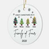 Personalisierte Vierzimmerfamilie, Familiengeschen Keramik Ornament (Links)