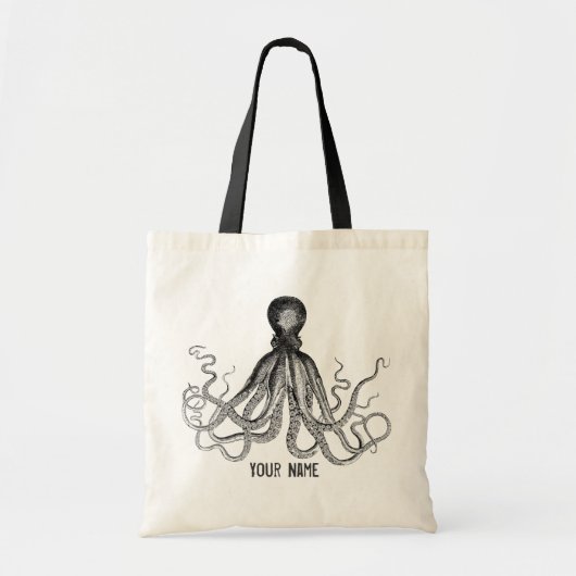 Personalisierte viktorianische Krake, Steampunk Tragetasche (Vorne)