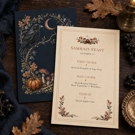 Personalisierte viktorianische Samhain-Raben-Abend