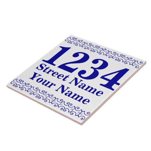 Personalisierte Viktorianische Street Address Tile Fliese (Seite)