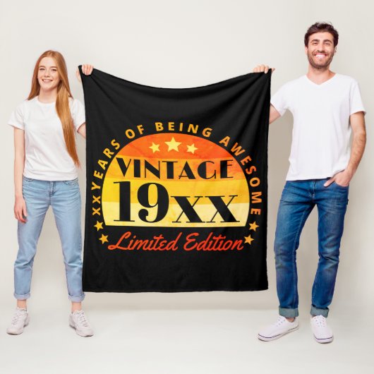 Personalisierte Vintag limitierte Auflage Geburtst Fleecedecke (Beispiel)
