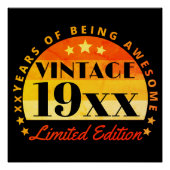Personalisierte Vintag limitierte Auflage Geburtst Poster (Vorderseite)