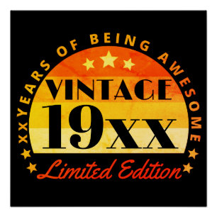 Personalisierte Vintag limitierte Auflage Geburtst Poster