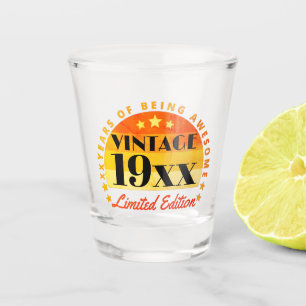 Personalisierte Vintag limitierte Auflage Geburtst Schnapsglas