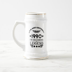 Personalisierte vintage 35. Geburtstagsfeier Bierglas
