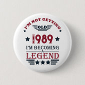 Personalisierte vintage 35. Geburtstagsfeier Button (Vorderseite)
