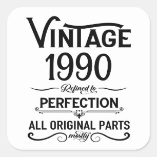 Personalisierte vintage 35. Geburtstagsfeier Quadratischer Aufkleber