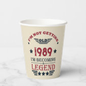 Personalisierte Vintage 35. Geburtstagsgeschenke Pappbecher (Rückseite)