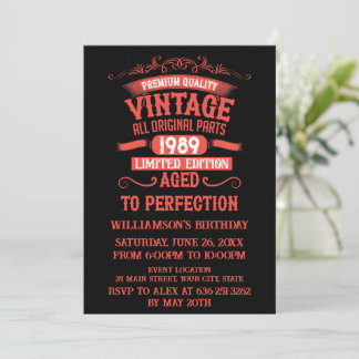 Personalisierte Vintage 35. Geburtstagsgeschenke r Einladung