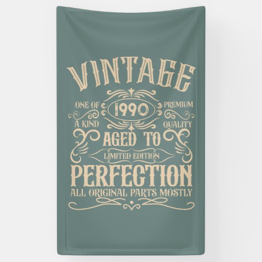 Personalisierte Vintage 35. Geburtstagsparty Banner (Vertikal)