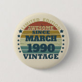 Personalisierte Vintage 35. Geburtstagsparty Button (Vorderseite)