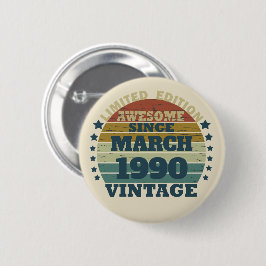 Personalisierte Vintage 35. Geburtstagsparty Button