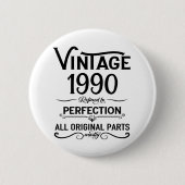 Personalisierte Vintage 35. Geburtstagsparty Button (Vorderseite)