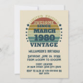 Personalisierte Vintage 35. Geburtstagsparty Einladung (Vorderseite)