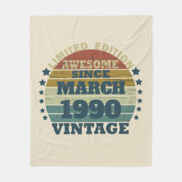 Personalisierte Vintage 35. Geburtstagsparty Fleecedecke