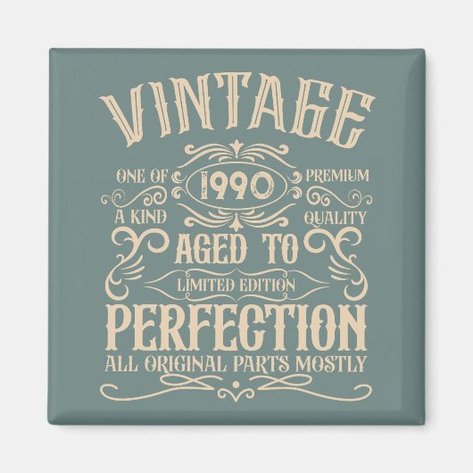 Personalisierte Vintage 35. Geburtstagsparty Magnet (Vorne)