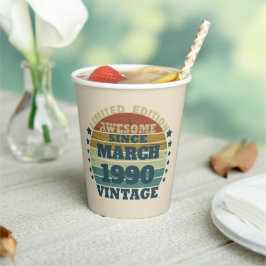Personalisierte Vintage 35. Geburtstagsparty Pappbecher
