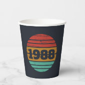 Personalisierte Vintage 35. Geburtstagsparty Pappbecher (Vorderseite)