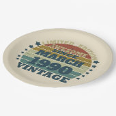 Personalisierte Vintage 35. Geburtstagsparty Pappteller (Schrägansicht)