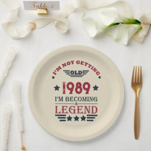Personalisierte Vintage 35. Geburtstagsparty Pappteller