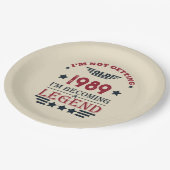 Personalisierte Vintage 35. Geburtstagsparty Pappteller (Schrägansicht)