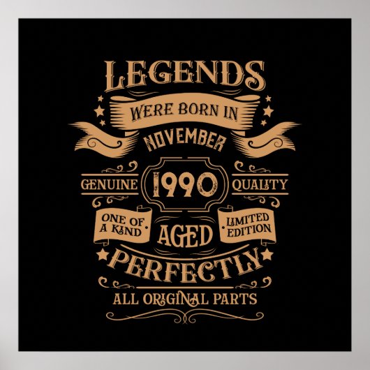 Personalisierte Vintage 35. Geburtstagsparty Poster (Vorne)