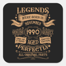 Personalisierte Vintage 35. Geburtstagsparty Quadratischer Aufkleber