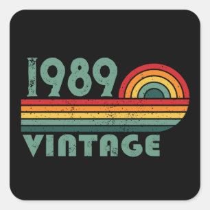 Personalisierte Vintage 35. Geburtstagsparty Quadratischer Aufkleber