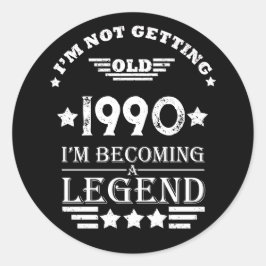 Personalisierte Vintage 35. Geburtstagsparty Runder Aufkleber