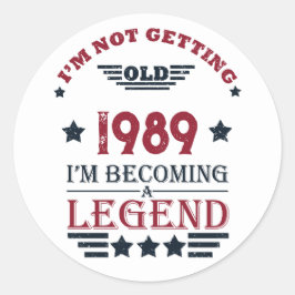 Personalisierte Vintage 35. Geburtstagsparty Runder Aufkleber