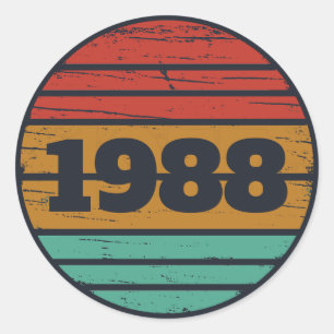 Personalisierte Vintage 35. Geburtstagsparty Runder Aufkleber